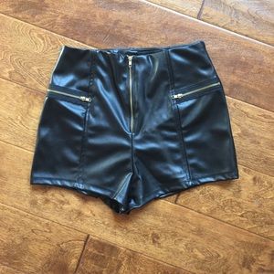 Faux Leather Shorts